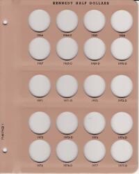 Dansco Replacement Page 7166-1: Kennedy Half Dollars (1964 to 1977-D)