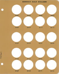 Dansco Replacement Page 7166-5: Kennedy Half Dollars (2008-P to 2017-D)