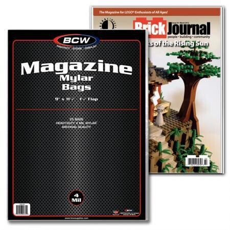 BCW Mylar Magazine Bags (4 Mil) -- Pack of 25