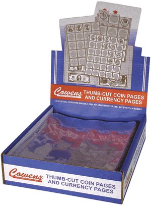 Cowens Vinyl Pages -- 3 Pocket Currency - Box of 100