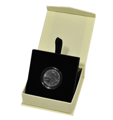 Folding Coin Capsule Box with Magnetic Lid and Stand Insert - Small Capsule - Navy Blue
