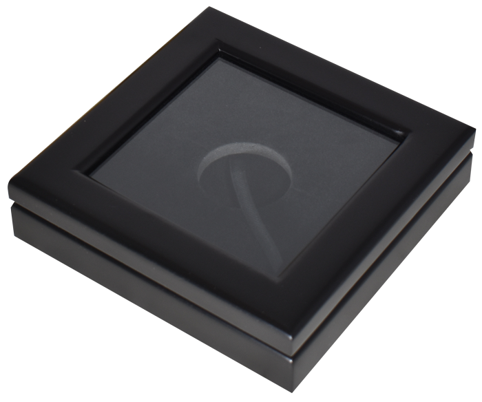 Guardhouse 5x5 Glass-top Wood Display Box - Holds Medium Sized Capsule - Black Matte