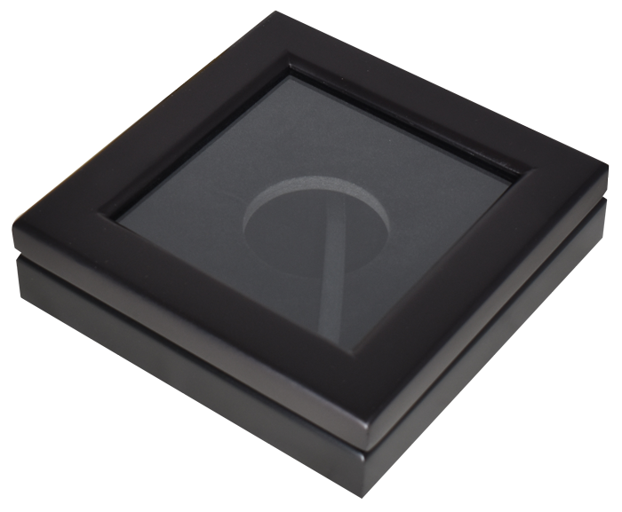 Guardhouse 5x5 Glass-top Wood Display Box - Holds Large Sized Capsule - Black Matte