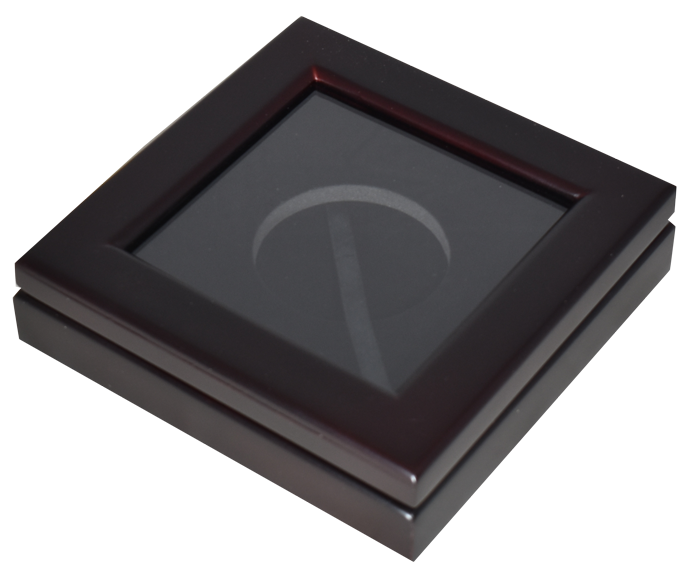 Guardhouse 5x5 Glass-top Wood Display Box - Holds Z Sized Capsule - Dark Mahogany