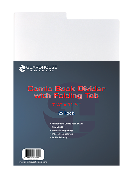 Comic Book Divider with Folding Tab - White Comic Book Divider with Folding Tab - White