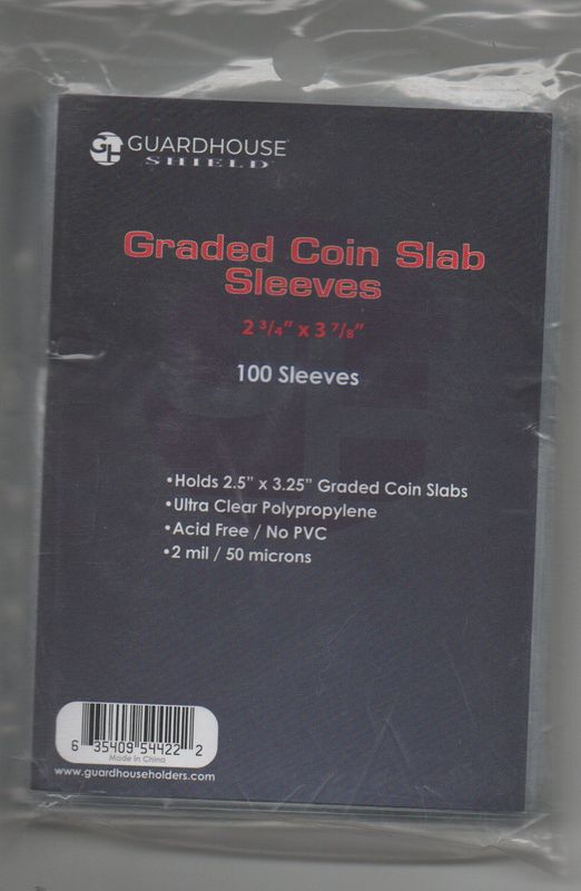 Graded Coin Slab Protective Sleeves