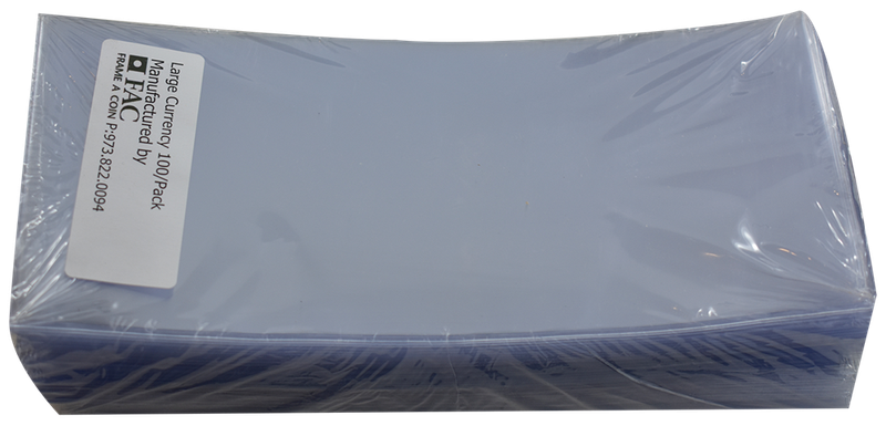 Large Currency Sleeve - 100 pack