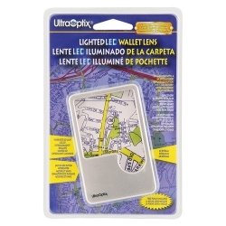 UltraOptix LED Lighted Wallet Magnifier, 2x/6x