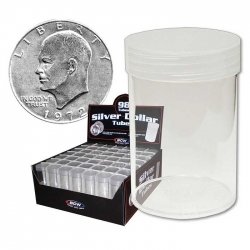 BCW Coin Tubes - Large Dollar - Case