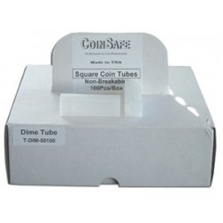Coin Safe Square Tubes, Dime Size - Case