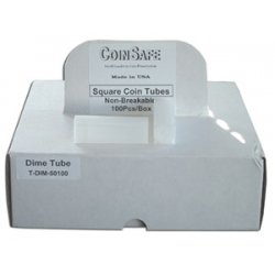 Coin Safe Square Tubes, Dime Size - Case Coin Safe Square Tubes, Dime Size - Case