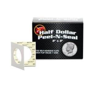 BCW Peel-N-Seal Flips 2X2 - Adhesive - Half Dollar