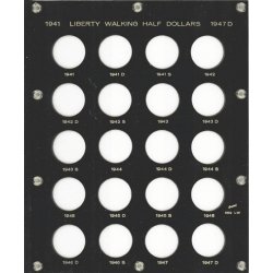 Capital Holder - Liberty Walking Half Dollars 1941-1947D, 8x10 Capital Holder - Liberty Walking Half Dollars 1941-1947D, 8x10