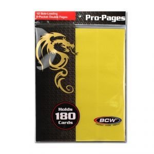 BCW 18-Pocket Pro Pages - Trading Cards - Yellow