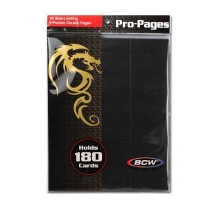 BCW 18-Pocket Pro Pages - Trading Cards- Black