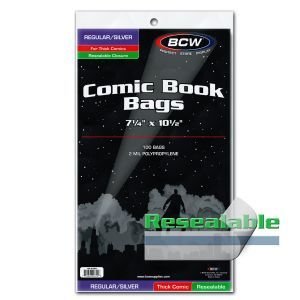 BCW Resealable Thick Comic Bags - Silver