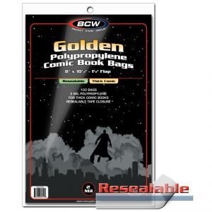BCW Resealable Thick Comic Bags - Golden