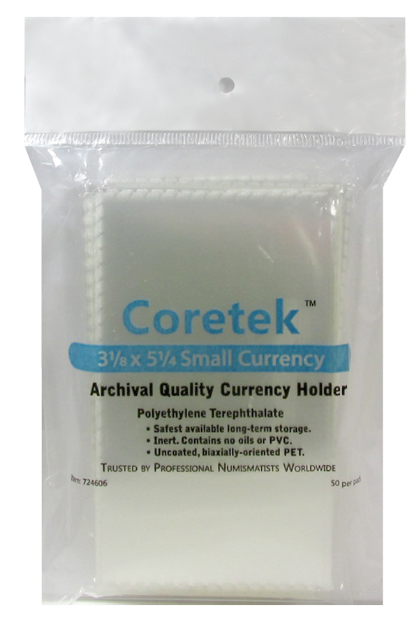 Coretek Currency Holder 5 1/4 x 3 1/8 - 50 pack -- Fractional