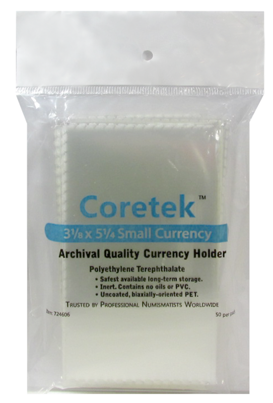 Coretek Currency Holder 5 1/4 x 3 1/8 - 50 pack -- Fractional