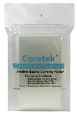 Coretek Currency Holder 5 1/4 x 3 1/8 - 50 pack -- Fractional