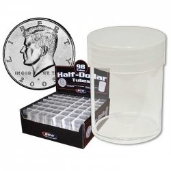 BCW Coin Tubes - Half Dollar - Case