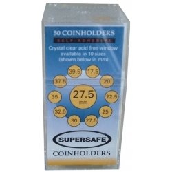 Supersafe Self-Adhesive Coin Holders 27.5mm Small Dollar