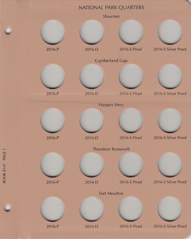 Dansco Album 8147: National Parks Quarters w/ Proofs, 2016-2021