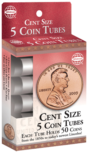 Whitman Round Coin Tubes Retail Packs - Cent Whitman Round Coin Tubes Retail Packs - Cent