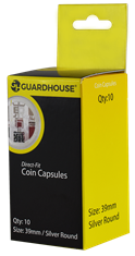 Silver Round (39mm) Direct-Fit Coin Capsules - 10 Pack