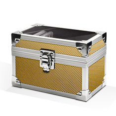 Falcon Series 10 Slab Box - Clear Top - Diamond Pattern / Gold