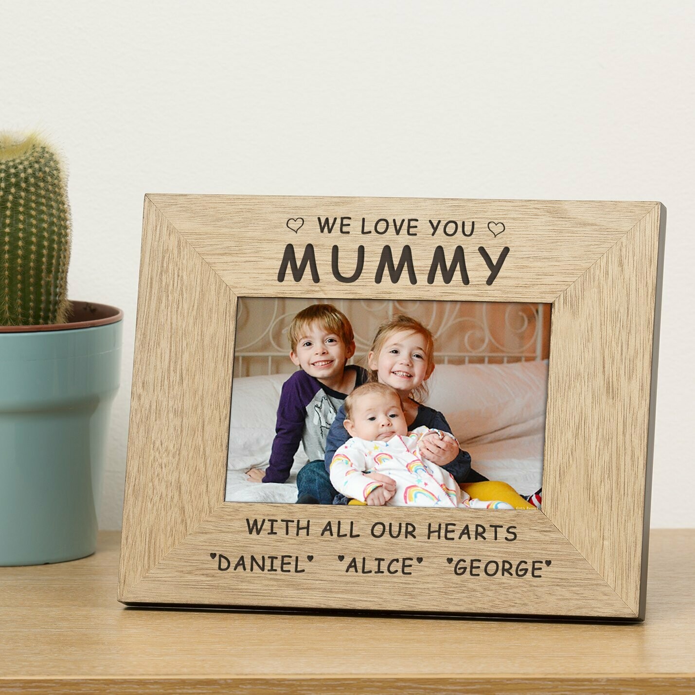 I or WE LOVE YOU...Wood Frame 6x4