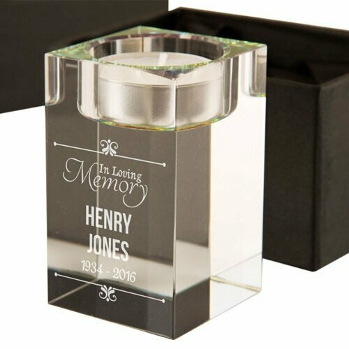 In Loving Memory Glass Tealight Holder
