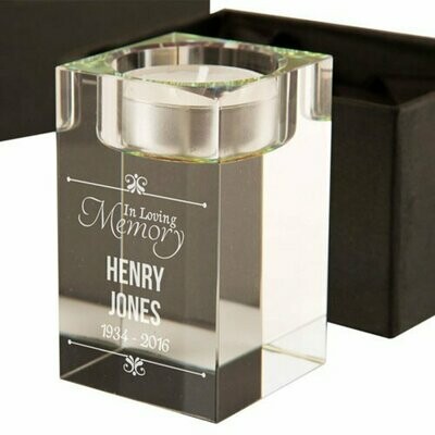 In Loving Memory Glass Tealight Holder