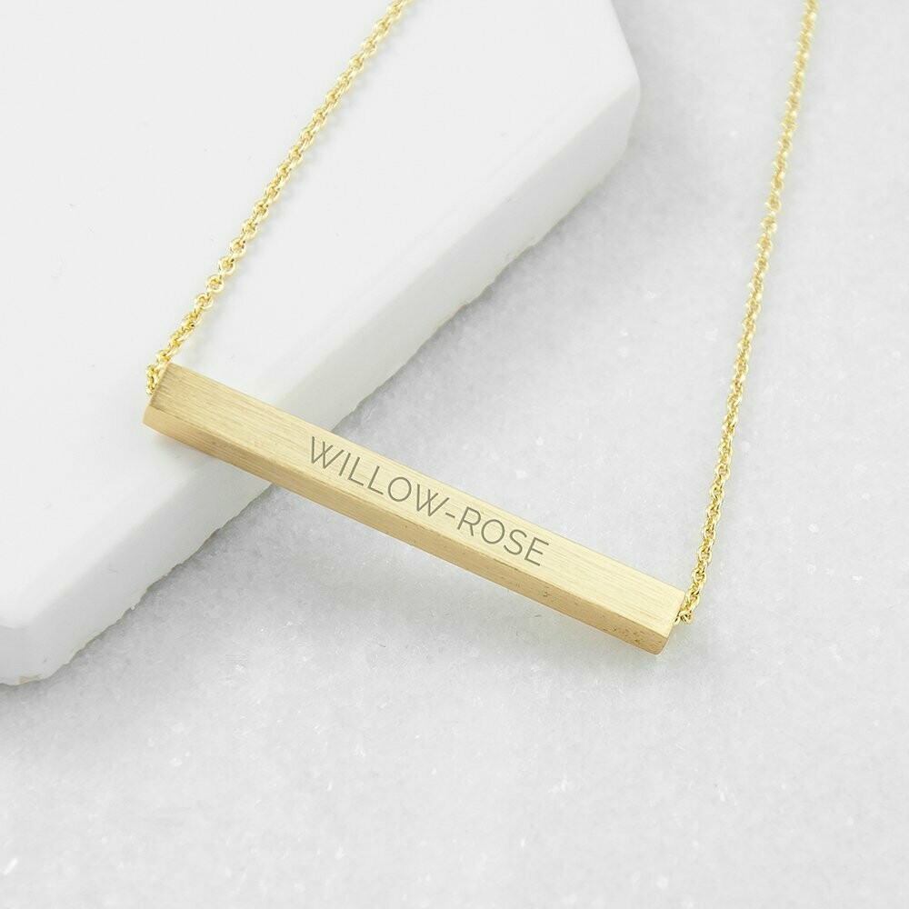 PERSONALISED HORIZONTAL BAR NECKLACE