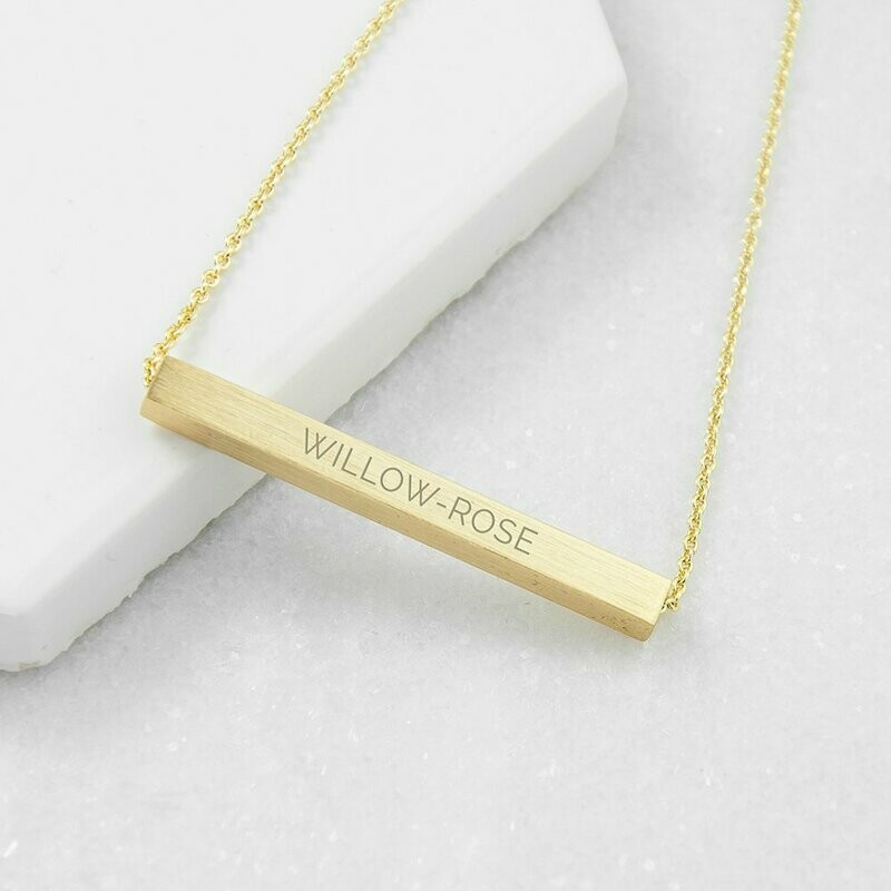 PERSONALISED HORIZONTAL BAR NECKLACE