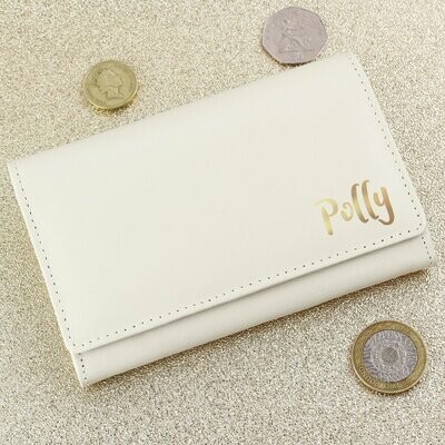 ​Personalised Gold Name Cream Purse