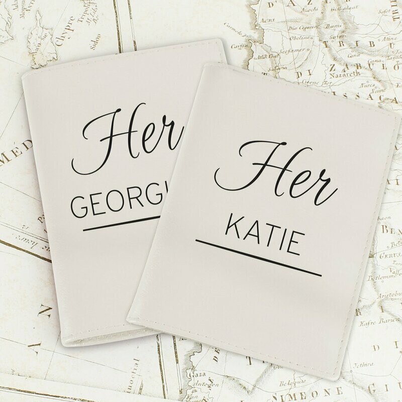​Personalised Couples Cream Passport Holders