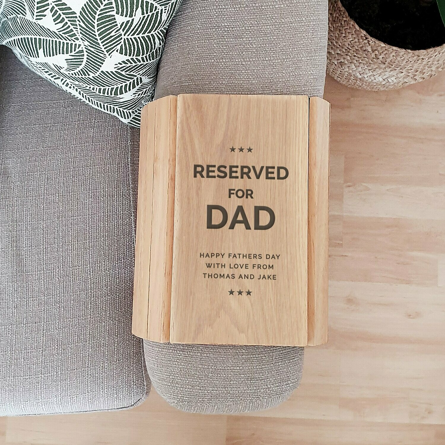 ​Personalised Reserved For Wooden Sofa Tray