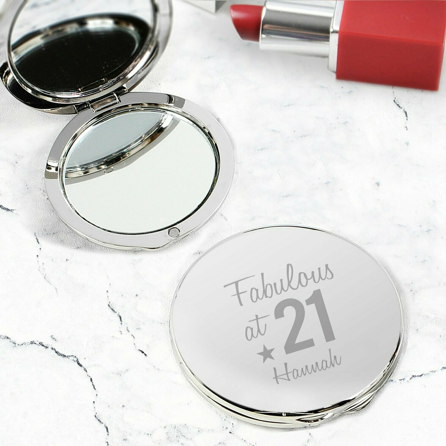 ​Personalised Fabulous Birthday Big Age Compact Mirror