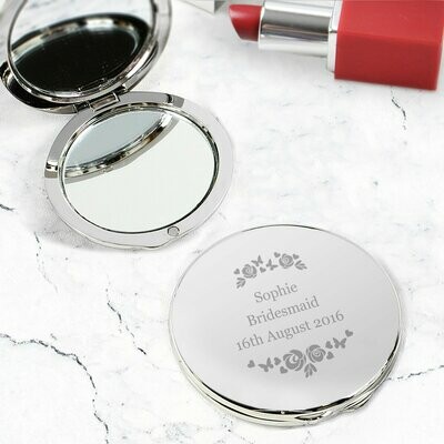 ​Personalised Vintage Rose Compact Mirror