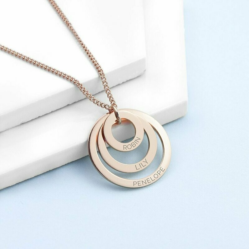 PERSONALISED RINGS OF LOVE NECKLACE