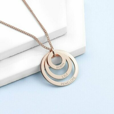 PERSONALISED RINGS OF LOVE NECKLACE
