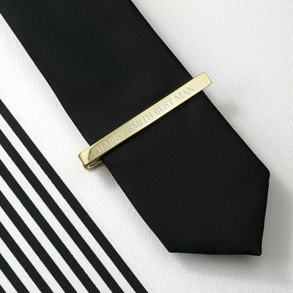 PERSONALISED GOLD PLATED TIE CLIP