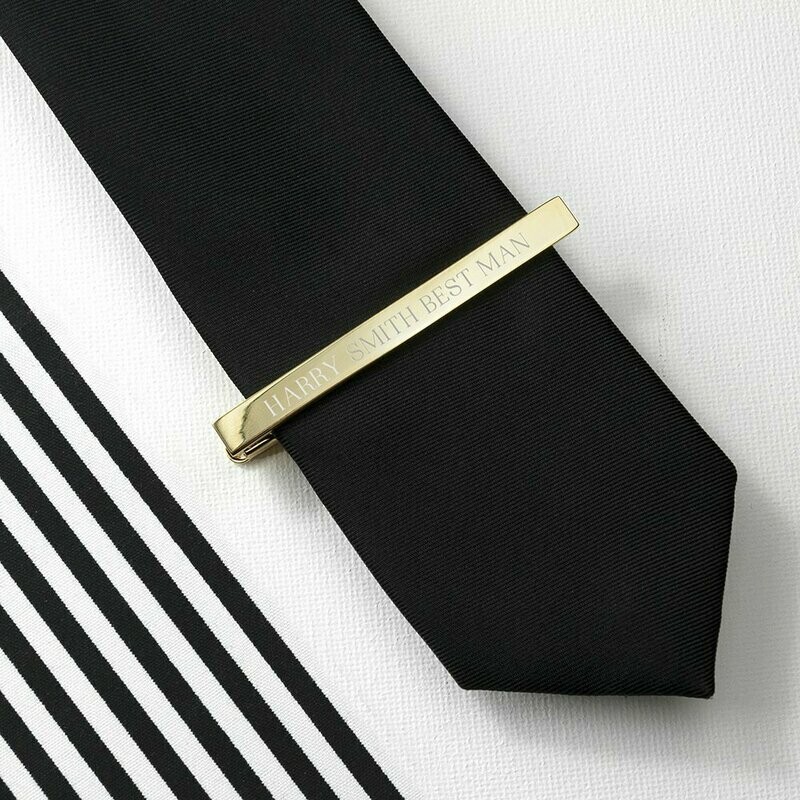 PERSONALISED GOLD PLATED TIE CLIP