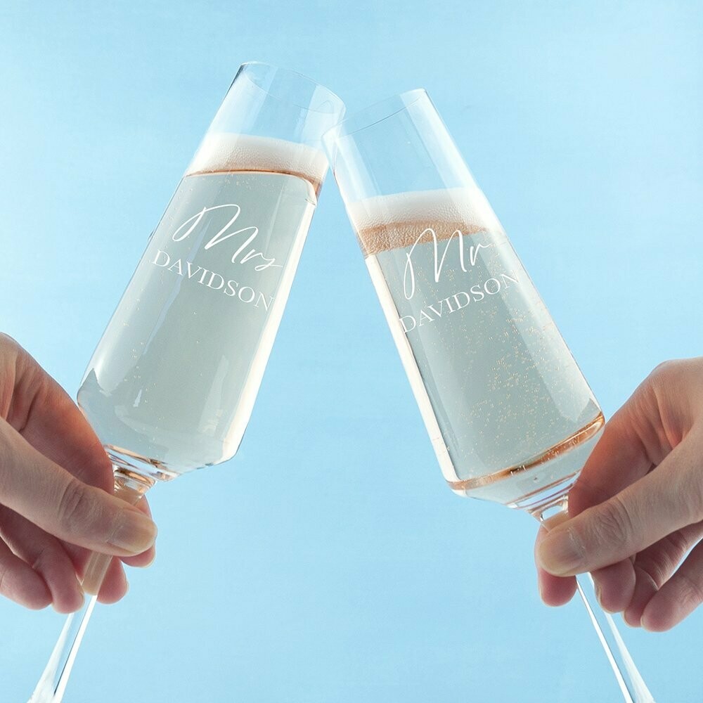 PERSONALISED COUPLES' CHAMPAGNE FLUTE SET