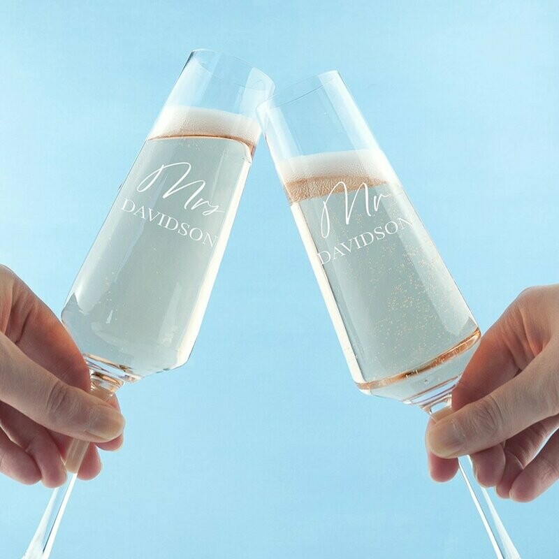 PERSONALISED COUPLES' CHAMPAGNE FLUTE SET
