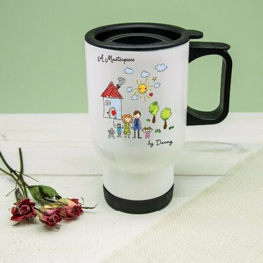 MY MINI MASTERPIECE PERSONALISED ARTWORK TRAVEL MUG