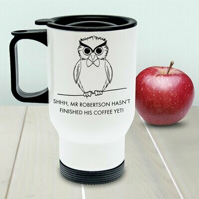 PERSONALISED TEACHER&#39;S SHHHH TRAVEL MUG