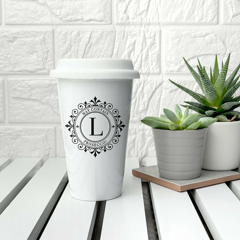 PERSONALISED MONOGRAMMED CERAMIC TRAVEL MUG