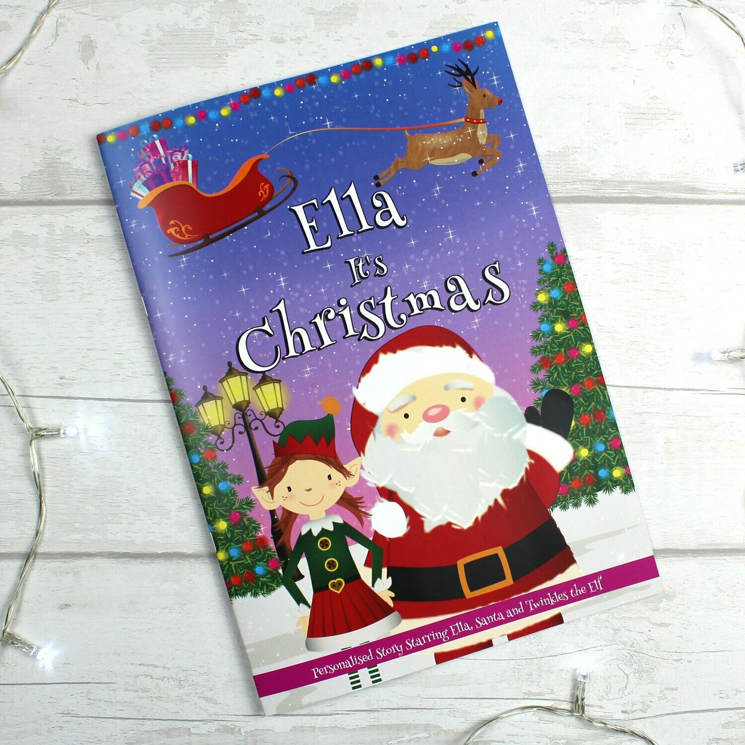 Personalised Girls &quot;It&#39;s Christmas&quot; Story Book, Featuring Santa and his Elf Twinkles